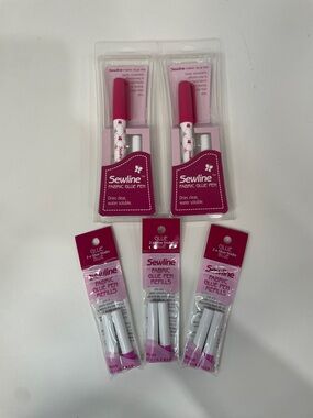 Sewline Fabric Glue Pens + Refills in Pink